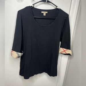 Burberry 3/4 Sleeve Black Shirt